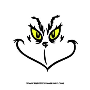 Grinch face SVG & PNG, SVG Free Download,  SVG for Cricut Design Silhouette, svg files for cricut, quotes svg, popular svg, funny svg, Merry Christmas SVG, holiday svg, Santa svg, snow flake svg, candy cane svg, Christmas tree svg