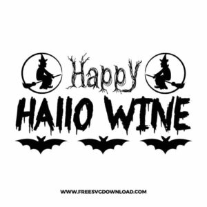 Happy Hallo Wine Free SVG File