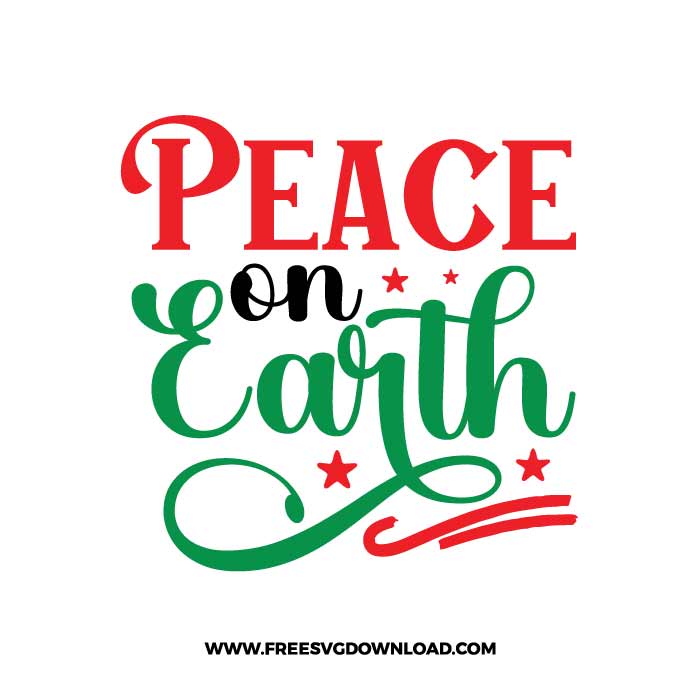 Peace on earth SVG & PNG, SVG Free Download,  SVG for Cricut Design Silhouette, svg files for cricut, quotes svg, popular svg, funny svg, Merry Christmas SVG, holiday svg, Santa svg, snow flake svg, candy cane svg, Christmas tree svg, christmas ornament svg