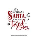 Dear Santa I really tried SVG & PNG, SVG Free Download, svg files for cricut, christmas free svg, christmas ornament svg