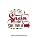 Dear Santa she did it SVG & PNG, SVG Free Download, svg files for cricut, christmas free svg, christmas ornament svg