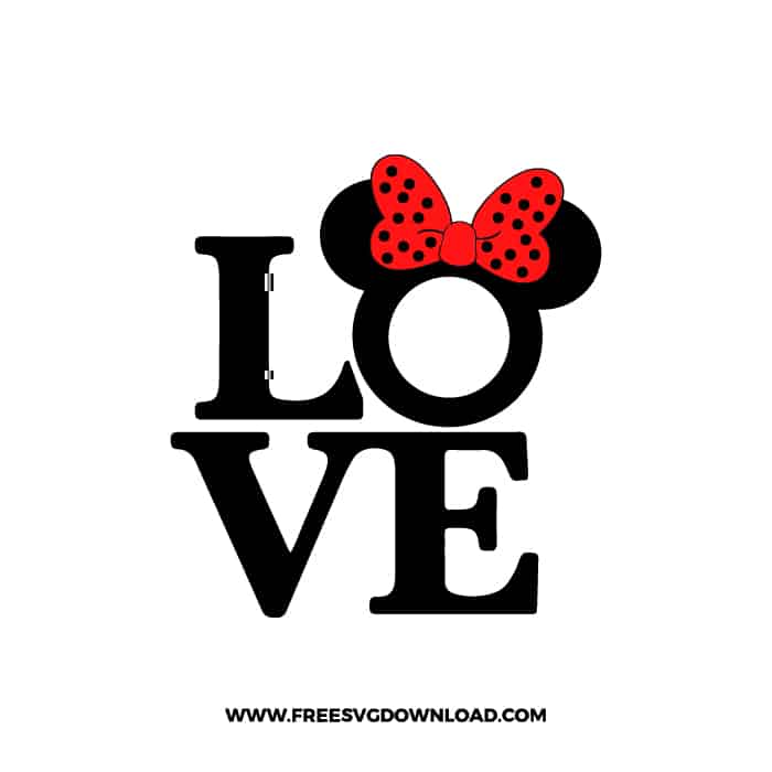 love svg love disney svg Disney svg svg files silhouette Digital download Commercial Use svg file for cricut love minnie svg