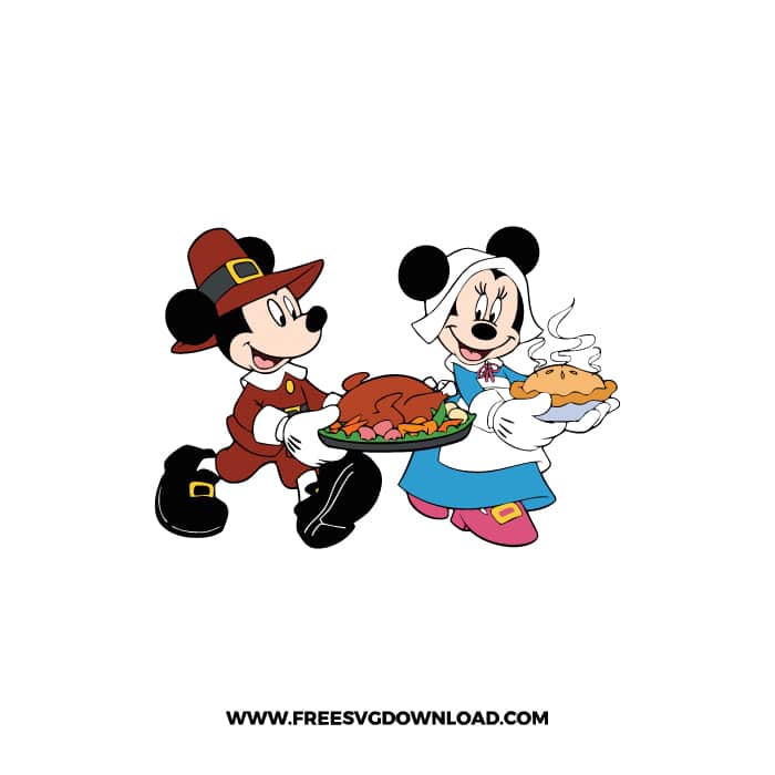 Disney Thanksgiving Mickey Minnie SVG & PNG, SVG Free Download, svg files for cricut, svg files for Silhouette, mickey svg, thanksgiving svg