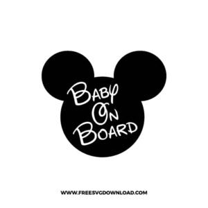 Mickey Baby On Board SVG cut file