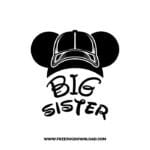Mickey Family Cap Big Sister SVG & PNG, SVG Free Download, svg files for cricut, svg files for Silhouette, mickey mouse svg, disney svg