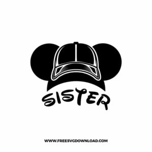 Mickey Family Cap Sister SVG & PNG, SVG Free Download, svg files for cricut, svg files for Silhouette, mickey mouse svg, disney svg
