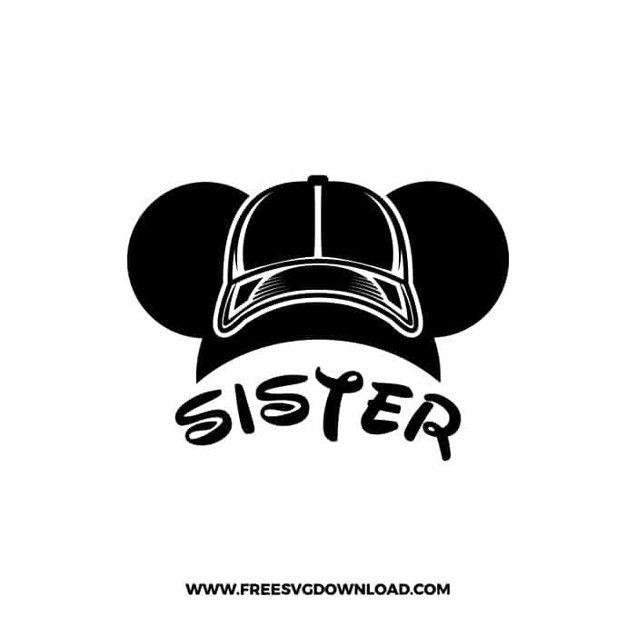 Mickey Family Cap Sister SVG & PNG, SVG Free Download, svg files for cricut, svg files for Silhouette, mickey mouse svg, disney svg