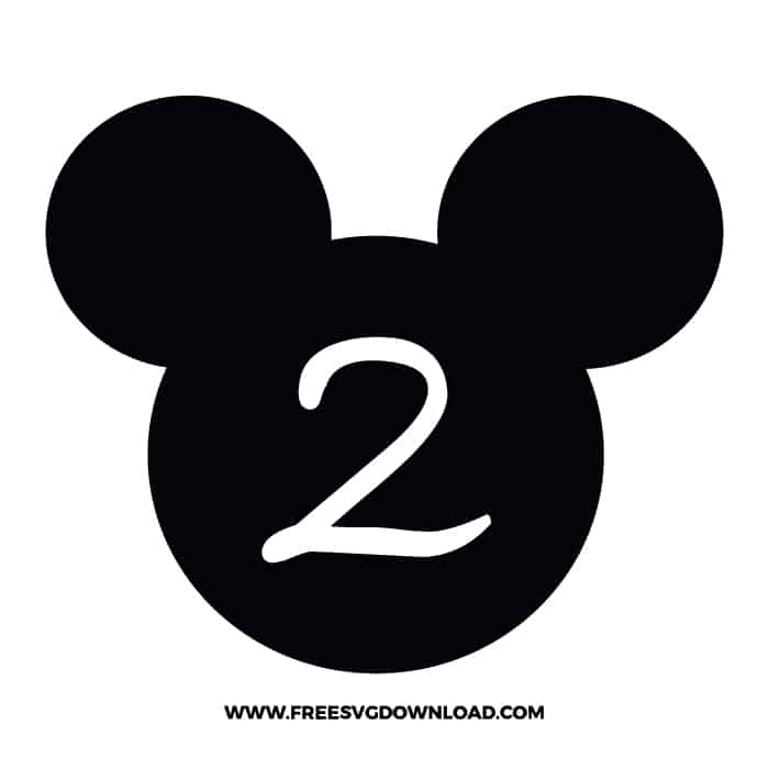 implicar honor Ananiver Mickey Head Number 2 SVG & PNG cut files - Free SVG Download