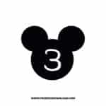 Mickey Head Number 3 SVG & PNG, SVG Free Download, svg files for cricut, svg files for Silhouette, mickey mouse svg, disney svg