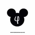 Mickey Head Number 4 SVG & PNG, SVG Free Download, svg files for cricut, svg files for Silhouette, mickey mouse svg, disney svg