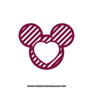 Mickey Monogram 45Line Burgundy SVG & PNG, SVG Free Download, svg files for cricut, svg files for Silhouette, mickey mouse svg, disney svg