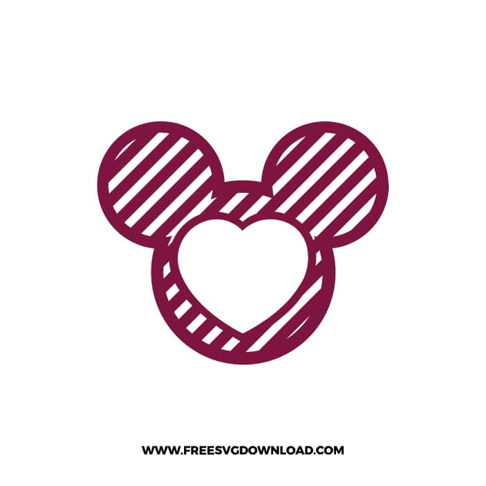 Mickey Monogram 45Line Burgundy SVG & PNG, SVG Free Download, svg files for cricut, svg files for Silhouette, mickey mouse svg, disney svg