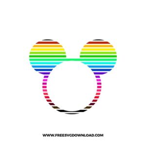 Mickey Monogram Rainbow Lines SVG & PNG, SVG Free Download, svg files for cricut, svg files for Silhouette, mickey mouse svg, disney svg