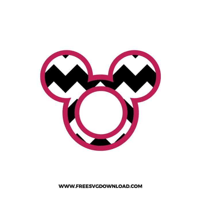 Mickey Monogram Zigzag Black SVG & PNG, SVG Free Download, svg files for cricut, svg files for Silhouette, mickey mouse svg, disney svg