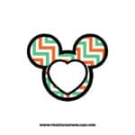 Mickey Monogram Zigzag Green Orange Heart SVG & PNG, SVG Free Download, svg files for cricut, svg files for Silhouette, mouse svg, disney svg