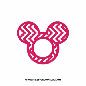 Mickey Monogram Zigzag Pink Free SVG File
