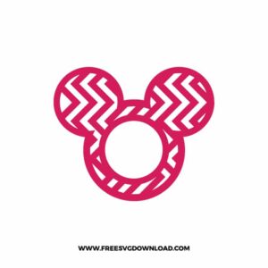 Mickey Monogram Zigzag Pink SVG cut file