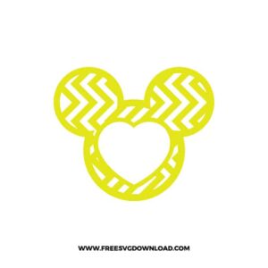Mickey Monogram Zigzag Yellow SVG & PNG, SVG Free Download, svg files for cricut, svg files for Silhouette, mouse svg, disney svg