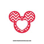 Mickey Monogram Zigzag Heart SVG & PNG, SVG Free Download, svg files for cricut, svg files for Silhouette, mouse svg, disney svg