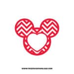 Mickey Monogram Zigzag Heart SVG & PNG, SVG Free Download, svg files for cricut, svg files for Silhouette, mouse svg, disney svg