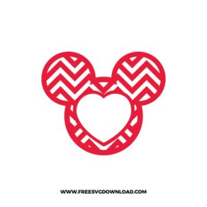 Mickey Mouse Monogram Zigzag Heart Free SVG File