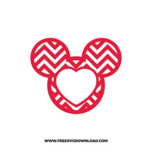 Mickey Monogram Zigzag Heart SVG cut file