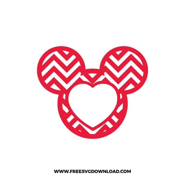 Mickey Monogram Zigzag Heart SVG & PNG, SVG Free Download, svg files for cricut, svg files for Silhouette, mouse svg, disney svg