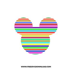 Mickey Rainbow Lines SVG & PNG, SVG Free Download, svg files for cricut, svg files for Silhouette, mickey mouse svg, disney svg