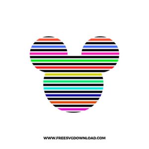 Mickey Rainbow Lines w Black SVG & PNG, SVG Free Download, svg files for cricut, svg files for Silhouette, mickey mouse svg, disney svg