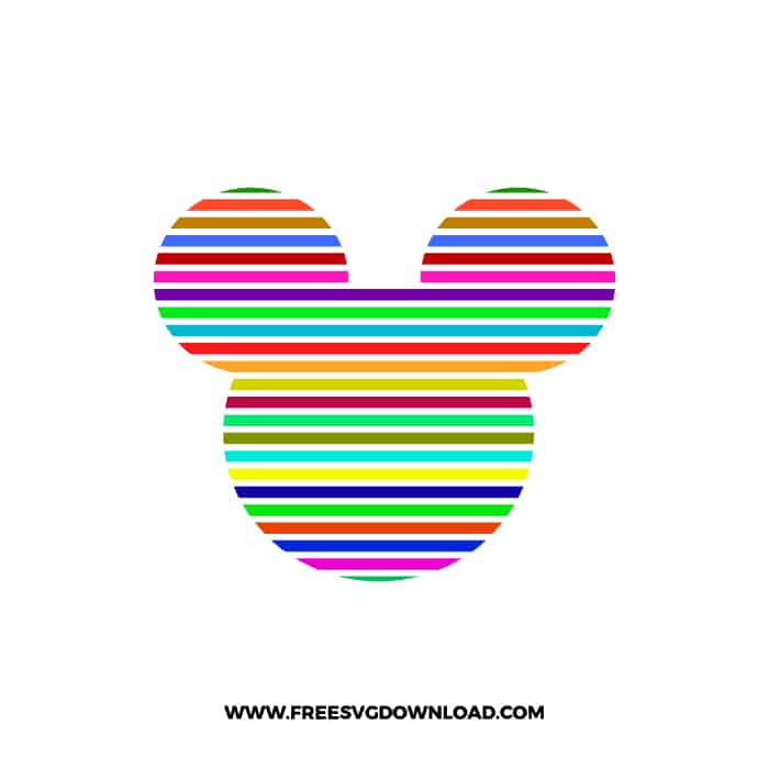 Mickey Rainbow Lines SVG & PNG cut files - Free SVG Download