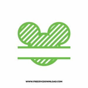 Mickey Split Monogram 45lines Green SVG & PNG, SVG Free Download, svg files for cricut, svg files for Silhouette,Mickey mouse svg, disney svg