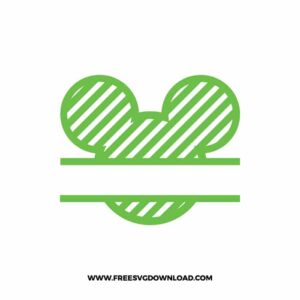 Mickey Split Monogram Green Line Free SVG File