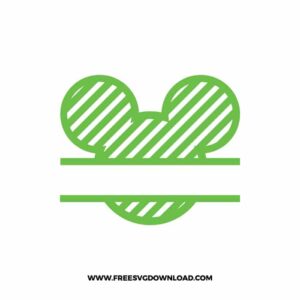 Mickey Split Monogram 45lines Green SVG cut file