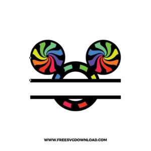 Mickey Split Monogram Rainbow SVG & PNG, SVG Free Download, svg files for cricut, svg files for Silhouette,Mickey mouse svg, disney svg