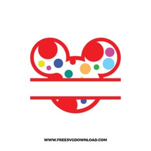 Mickey Split Monogram Rainbow Circles SVG & PNG, SVG Free Download, svg files for cricut, svg files for Silhouette,Mickey svg, disney svg