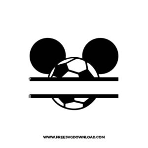 Mickey Soccer Split Monogram Free SVG File