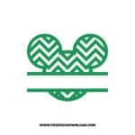 Mickey Split Monogram Zigzag Green SVG & PNG, SVG Free Download, svg files for cricut, svg files for Silhouette,Mickey svg, disney svg