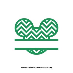 Mickey Split Monogram Zigzag Green SVG & PNG, SVG Free Download, svg files for cricut, svg files for Silhouette,Mickey svg, disney svg