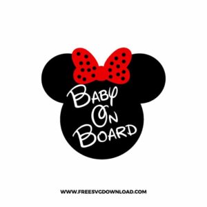 Minnie Baby On Board SVG cut file