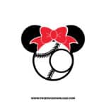 Minnie Baseball Sports SVG & PNG, SVG Free Download, svg files for cricut, svg files for Silhouette, mickey mouse svg, disney svg