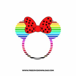 Minnie Monogram Rainbow Lines SVG & PNG, SVG Free Download, svg files for cricut, svg files for Silhouette, mickey mouse svg, disney svg