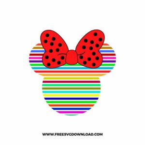 Minnie Rainbow Lines SVG & PNG, SVG Free Download, svg files for cricut, svg files for Silhouette, mickey mouse svg, disney svg
