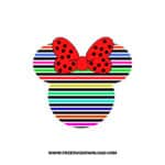 Minnie Rainbow Lines w Black SVG & PNG, SVG Free Download, svg files for cricut, svg files for Silhouette, mickey mouse svg, disney svg