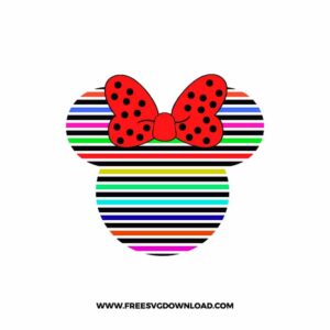 Minnie Rainbow Lines Cricut Free SVG File