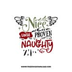 Nice until proven naughty SVG & PNG, SVG Free Download, svg files for cricut, christmas free svg, christmas ornament svg
