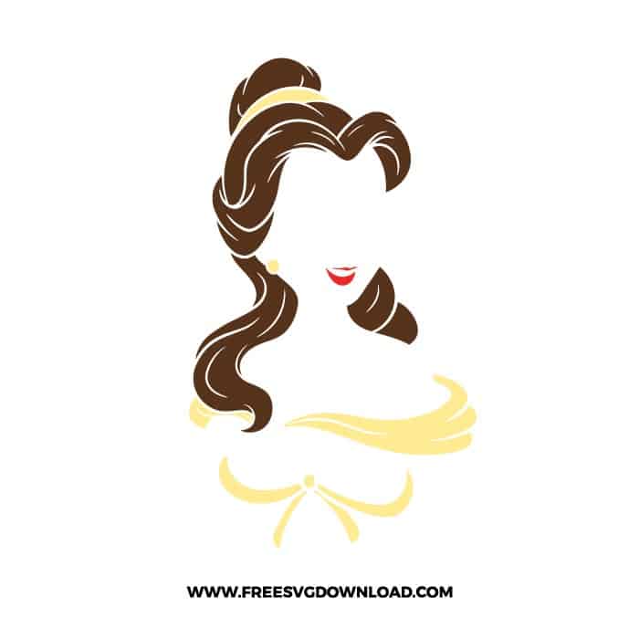 Belle Free SVG & PNG, SVG Free Download, svg files for cricut, svg files for Silhouette, separated svg, trending svg, disney svg, disney princess svg, princess svg, disneyland svg, beauty and the beast svg