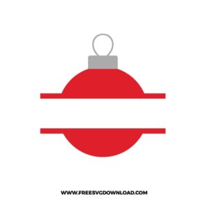 Christmas Ball Split Monogram Free SVG File
