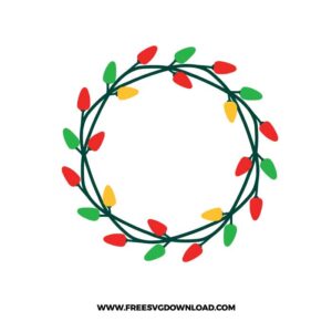 Christmas Light Wreath SVG & PNG, SVG Free Download, svg files for cricut, svg files for Silhouette, separated svg, trending svg, Merry Christmas SVG, holiday svg, Santa svg, snowflake svg, candy cane svg, Christmas tree svg, Christmas ornament svg, Christmas quotes, noel svg