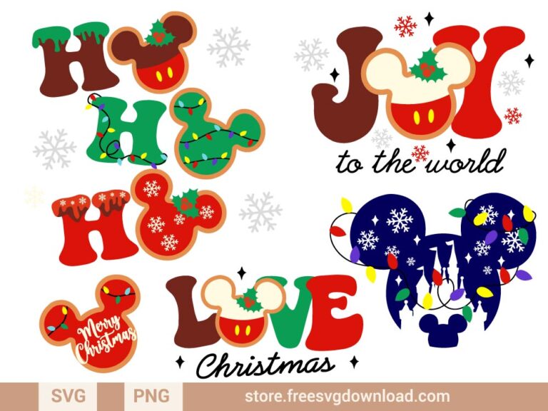 Christmas Mickey Mouse SVG cut files bundle