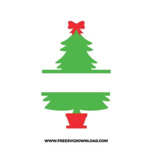 Christmas Tree Split Monogram Free SVG File